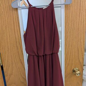 Lush Chiffon Burgundy Dress XS